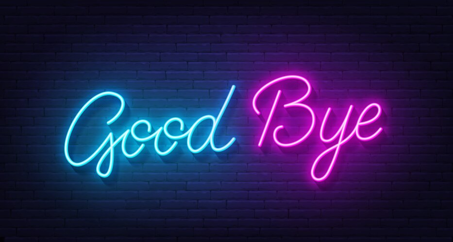 ネオン管　bye Neon bye Vector Images & Graphics for Commercial Use | VectorStock