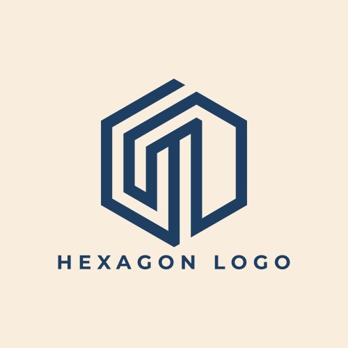 M hexagon logo abstract template Royalty Free Vector Image