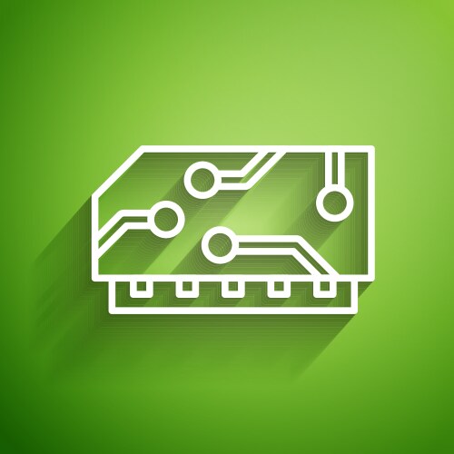 White line ram random access memory icon isolated vector image