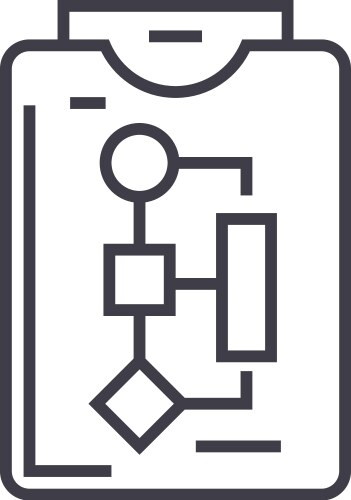 Workflow Plan Icon - Linear Style vector image