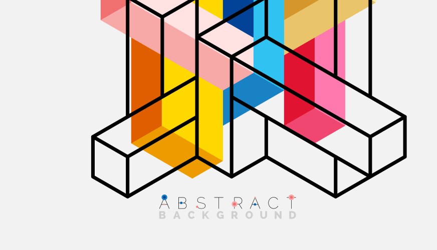 3D Cubes & Blocks Abstract Background vector image