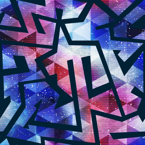 Blue color triangle pattern with grunge effect Vector Image