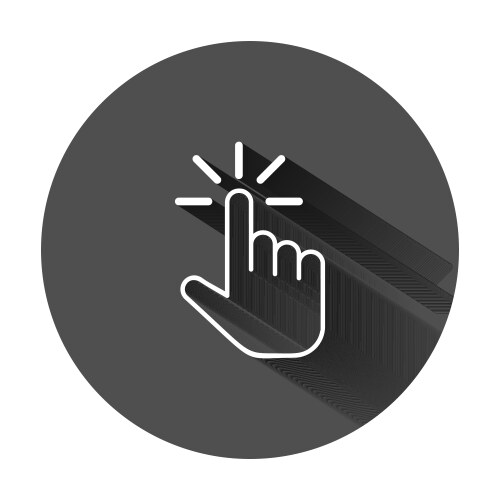 Click mouse icon in flat style pointer on black vector image