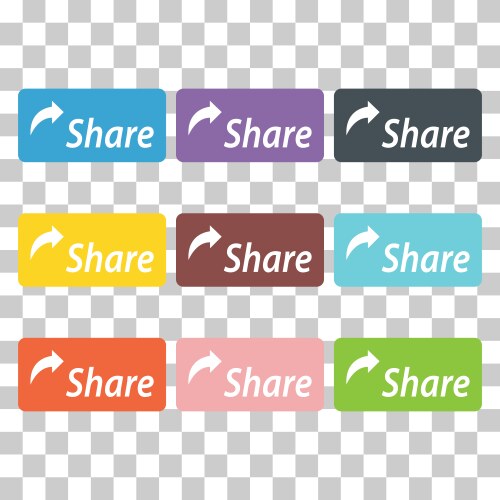 Set of share click button icon modern web sign vector image