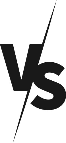 vs logo black letters emblem battle versus vector image