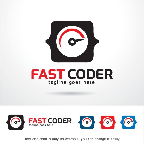 fast coder logo template vector image