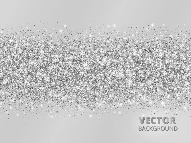 Silver Glitter Border - Festive Sparkle Vector Image