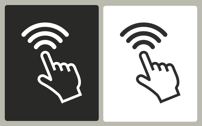 Interface cursor choosing here point ui touch Vector Image