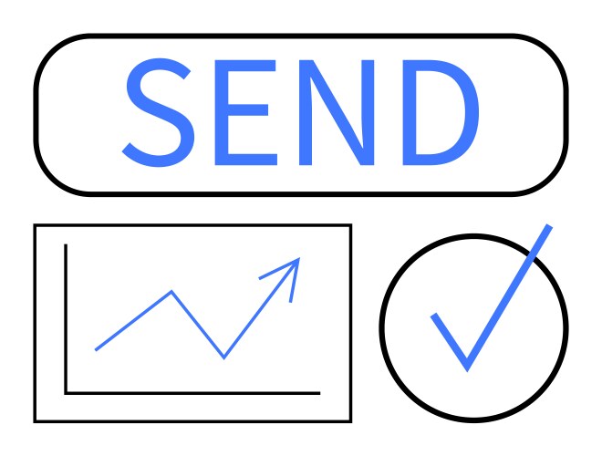 Minimalistic interface elements with button chart vector image