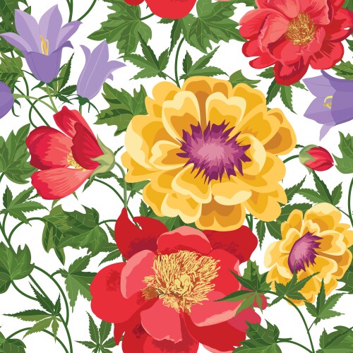 Vintage floral background - seamless pattern Vector Image