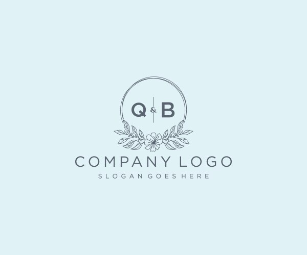 Initial qb letters floral frames botanical – Royalty-Free Vector ...