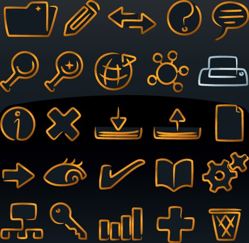 Set database icons in modulate vector image