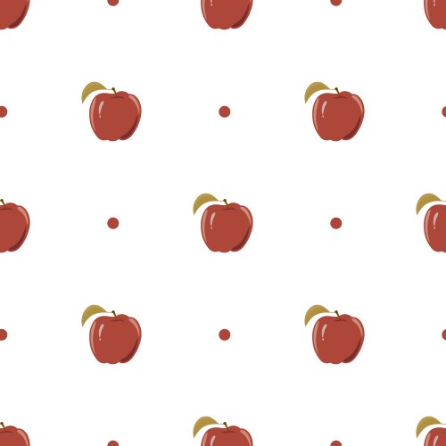 Seamless texture with a pattern of red apples vector image
