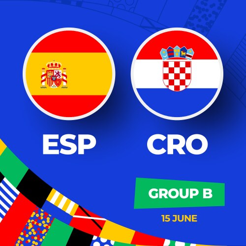 Spain vs italy football 2025 match versus 2025 Vector Image