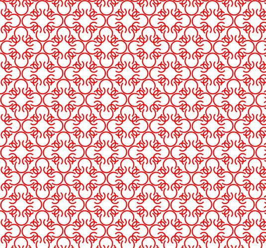 Abstract red stripe and curve seamless pattern vector image