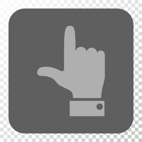 Hand pointer up rounded square button vector image