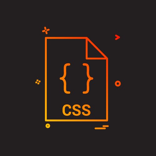 Css file extension format icon design vector image