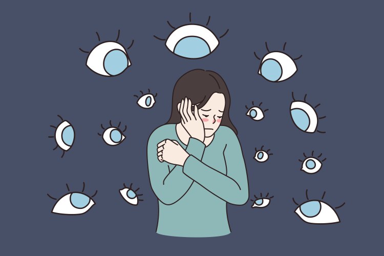 Suffering from evil eyes concept Vector Image