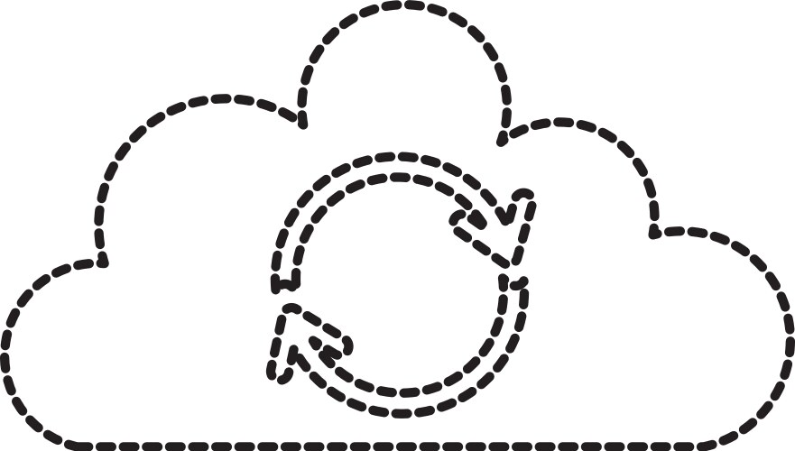 Cloud sync refresh backup computing data icon vektorbild