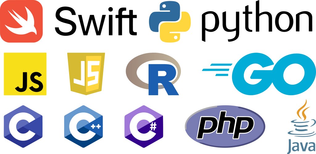 Set of most popular script and programming vector image