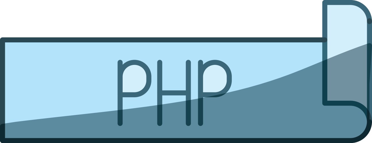 Blue shading silhouette label text of php vector image