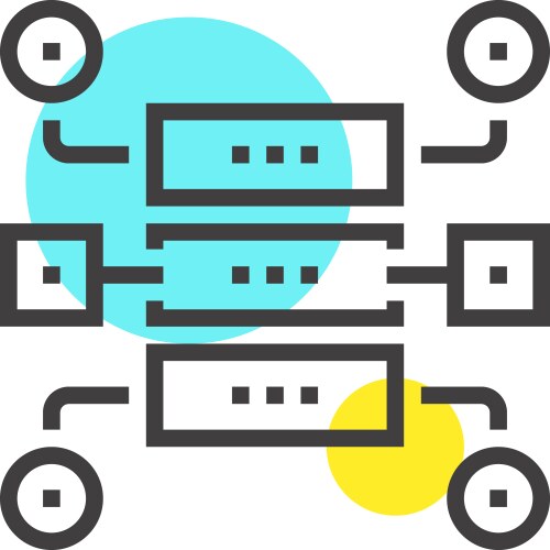 Data structure flat line web icon concept vector image