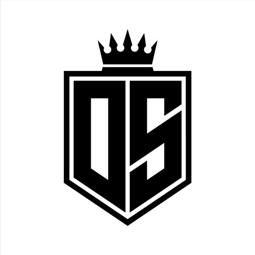 Ds letter bold monogram triangle curve shield Vector Image