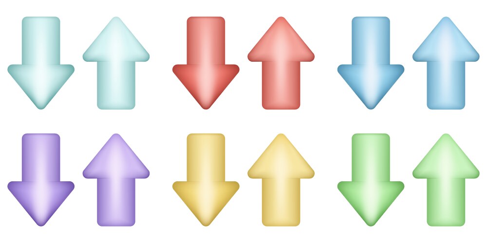 Pointer arrows icon 3d arrow button vector image
