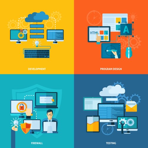 Program development set Royalty Free Vector Image