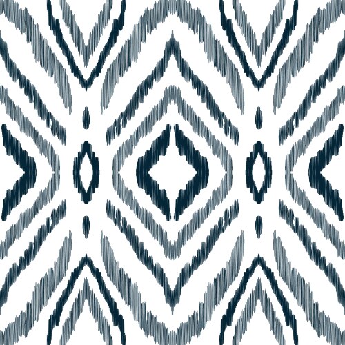 Simple ikat pattern in black and white colors Vector Image