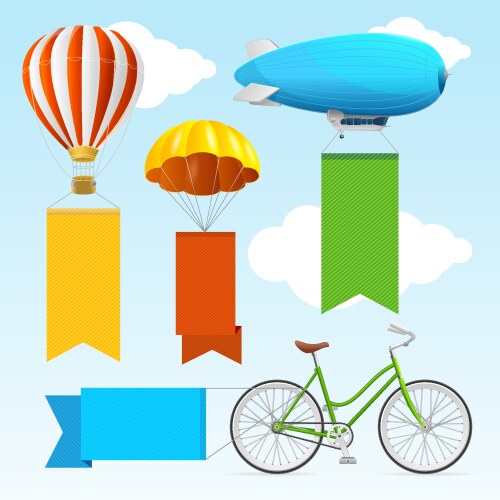 airship transport banners vector image