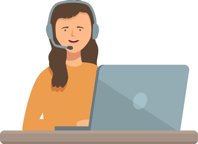 Professional customer service agent at work Vector Image