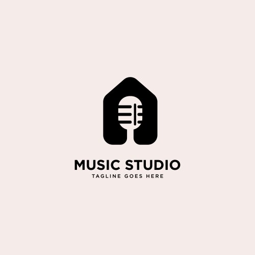 Music studio logo template vector image