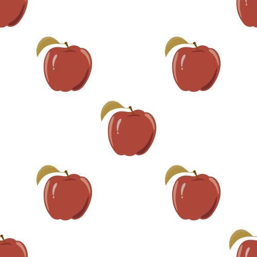 Seamless texture with a pattern of red apples vector image