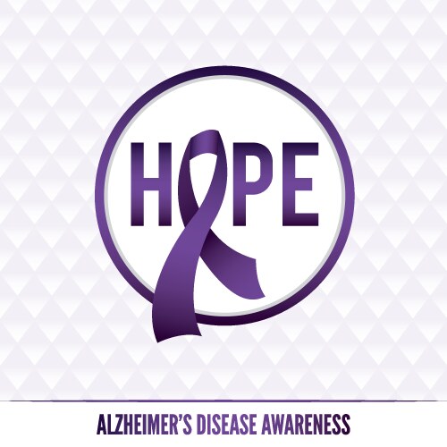 Alzheimer's Awareness Ribbon Vector Image
