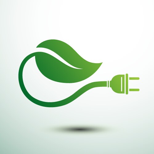 Green eco power plug design Royalty Free Vector Image