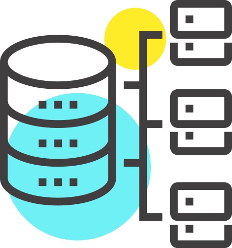 Database architecture flat line web icon concept vektorbild
