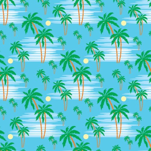 Tropical beach with palm trees Royalty Free Vector Image