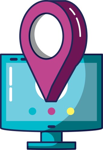 Computer monitor device with pin location vektorbild
