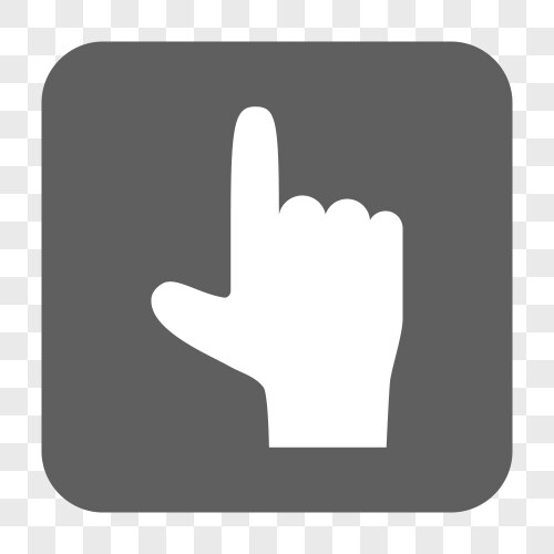 Hand pointer up rounded square button vector image