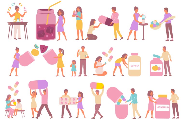 Waterpark flat set Royalty Free Vector Image - VectorStock