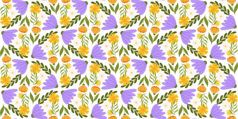 Continuous pattern featuring floral elements Vector Image