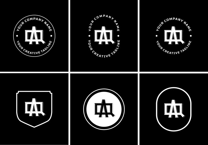 Letters aq or qa monogram template logo initial vector image