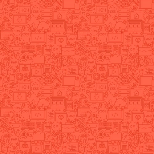 Red line coding seamless pattern vector image