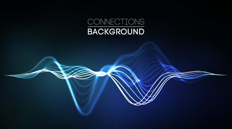 Sound wave audio abstract background network vector image