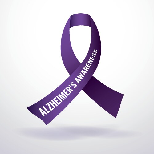 Alzheimer's Awareness Ribbon Vector Image