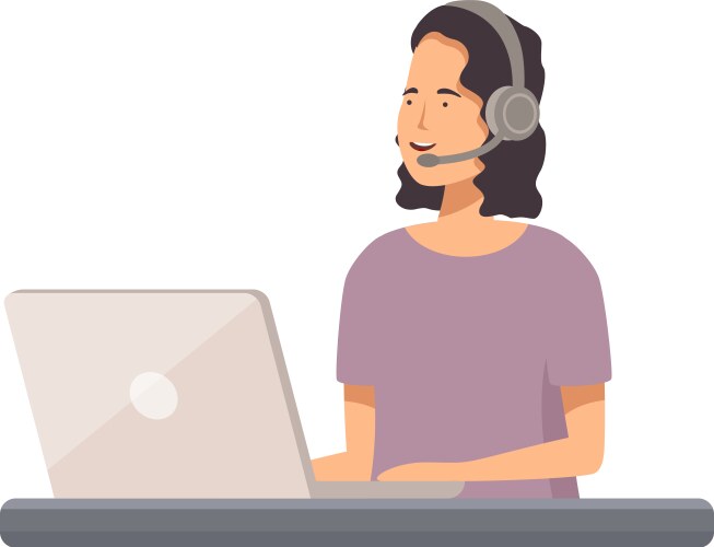 Remote customer service representative working Vector Image