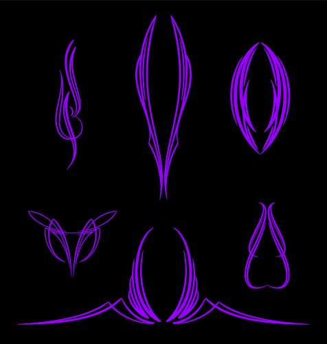Pinecript Line Style Set of vintage pinstripe line art Royalty Free Vector Image