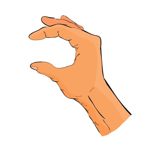 Hand draw sketch 6 gesture holding picking Vector Image