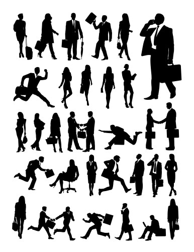 businessman and woman silhouette vector image vector image